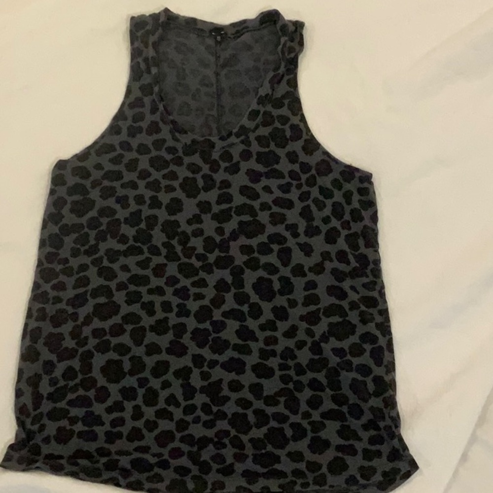 Leopard print tank top,  women’s XS, black and gray
